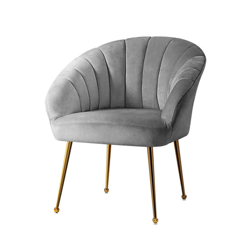 Armchair velvet grey eloise - furniture > living room