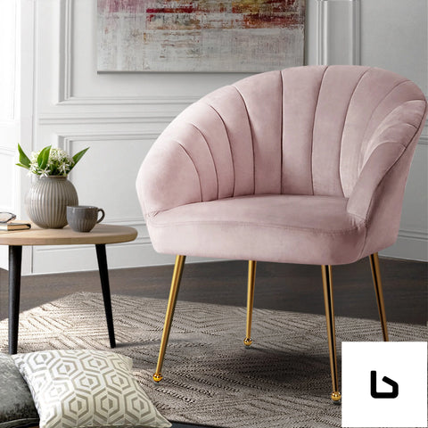 Armchair velvet pink eloise - furniture > living room