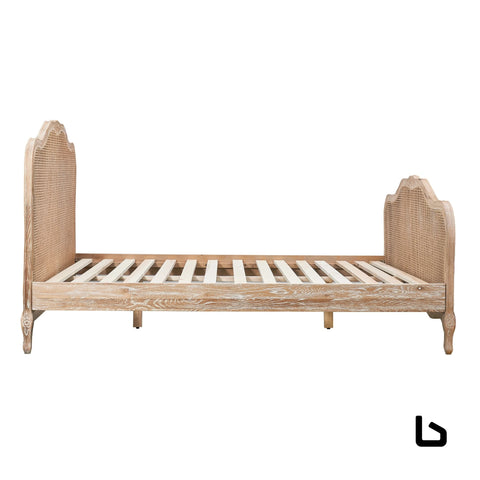 Bali queen size bed frame rattan solid timber wood mattress