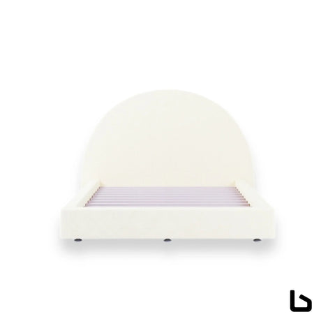 BAMBI Midnight Boucle Fabric Curved Bed Frame (Australian
