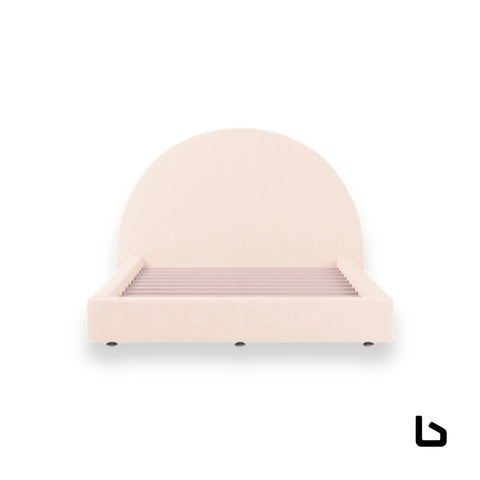 BAMBI Novara Azure Velvet Fabric Curved Bed Frame