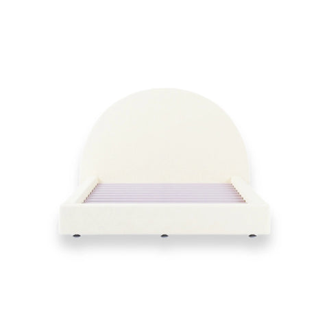 BAMBI Vegas Ivory Fabric Curved Bed Frame (Australian Made)