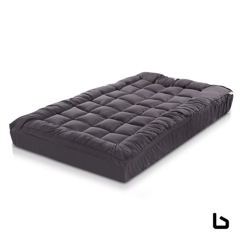 Single mattress topper pillowtop 1000gsm charcoal