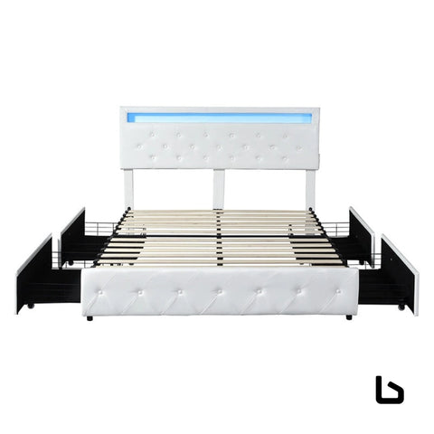Banki led storage bed frame