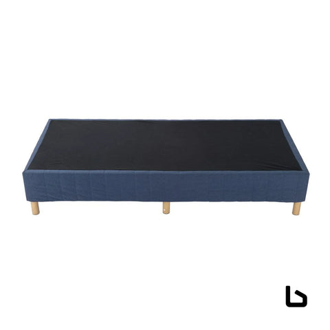 Metal bed frame mattress foundation blue – double