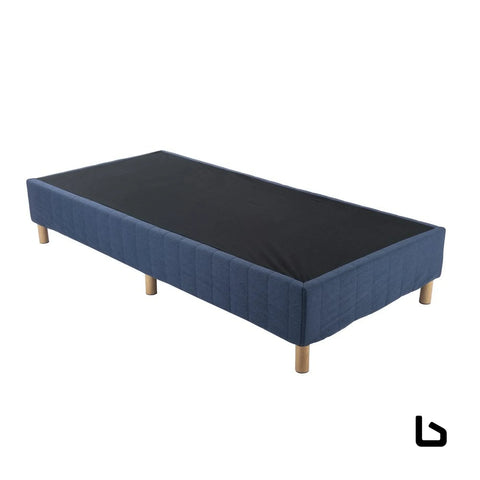 Metal bed frame mattress foundation blue – double