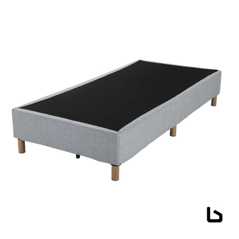 Metal bedframe mattress foundation (light grey) – king
