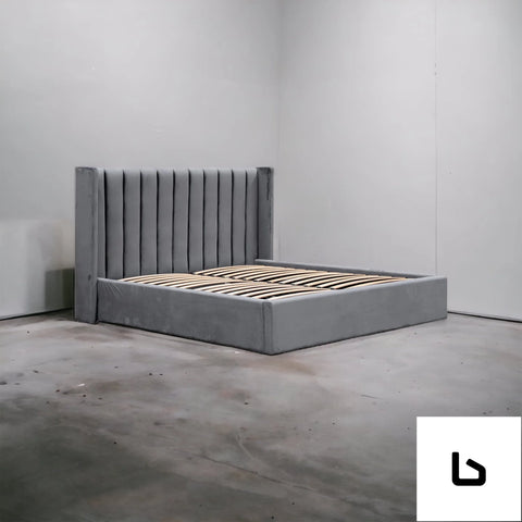 Beauty charcoal velvet fabric bed frame