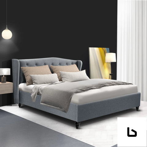 Bed frame fabric - grey double - frame