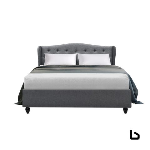 Bed frame fabric - grey double - frame
