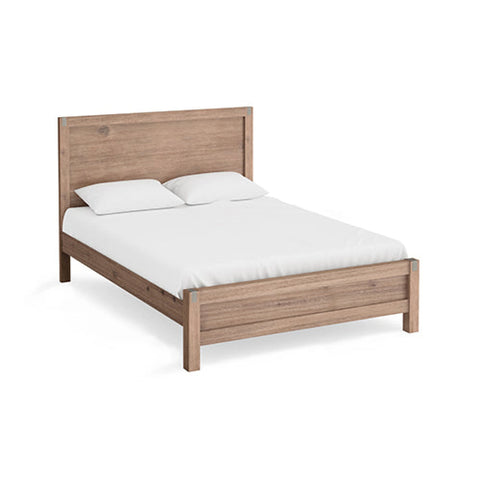 Bed frame king single size in solid wood veneered acacia