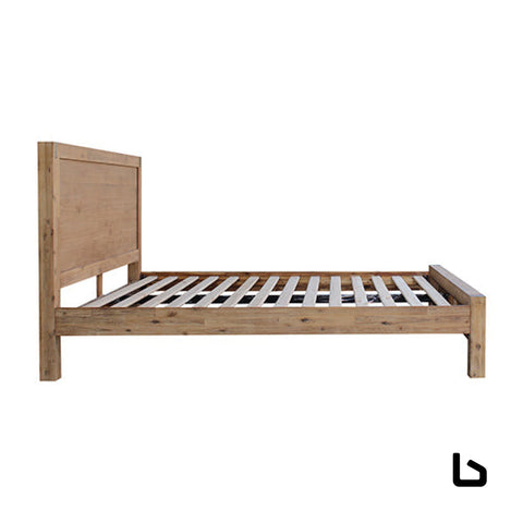 Bed frame king single size in solid wood veneered acacia