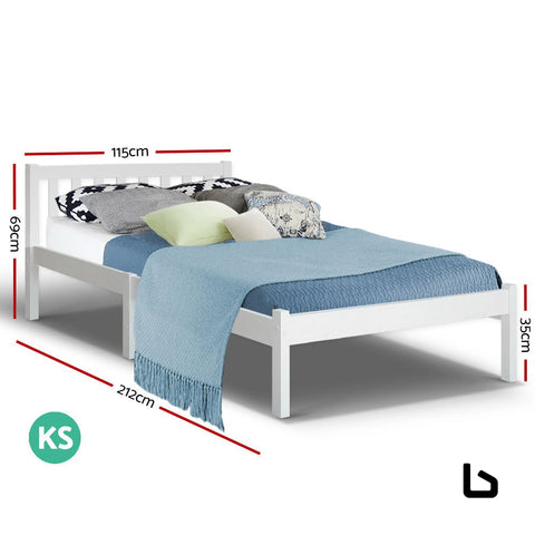 Bed frame king single wooden timber mattress size base