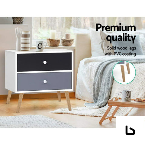 Bf bedside tables drawers side table nightstand lamp storage