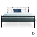 Metal bed frame queen size platform foundation mattress base