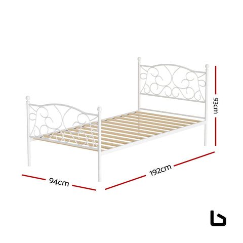 Bf bed frame metal base single size platform foundation