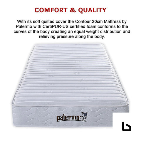 Bf contour 20cm encased coil single mattress certipur-us