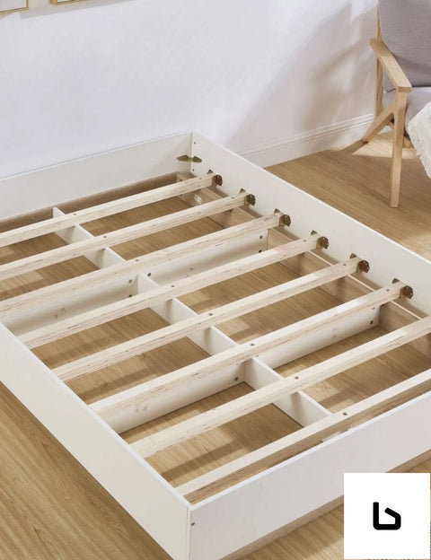 Bf industrial contemporary white oak bed base bedframe -