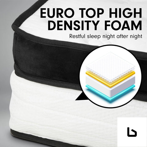 Bf king mattress bed size euro top 5 zone spring foam 32cm