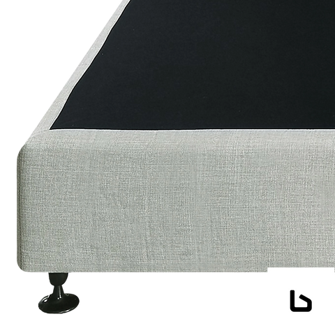 Bf king single ensemble bed base platinum light grey linen