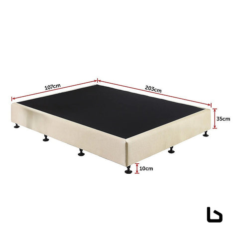 Bf king single ensemble bed base platinum natural sand linen