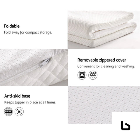 Bf mattress - memory foam topper w/cover 8cm - double -