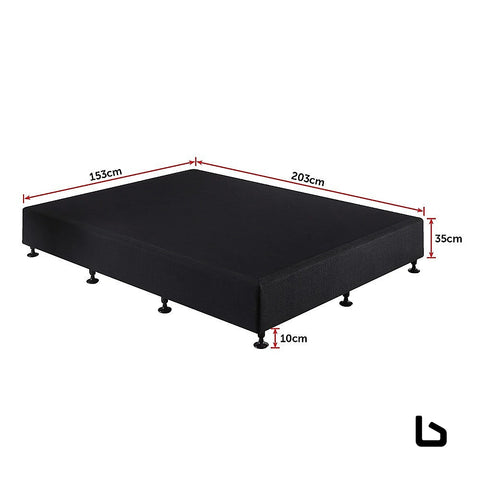 Bf queen ensemble bed base midnight black linen fabric -