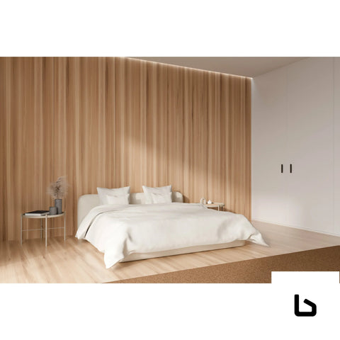 BOWIE Novara Vanilla Velvet Fabric Bed Frame (Australian