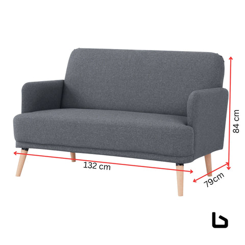 Brianna 2 seater sofa fabric uplholstered lounge couch
