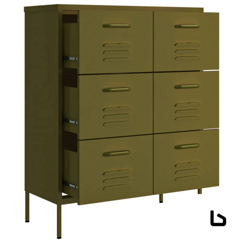 Candy olive metal cabinet