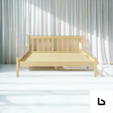 Casey natural wood bed frame