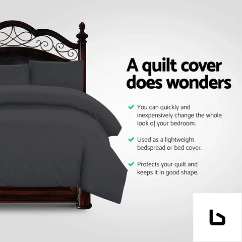 Quilt cover set classic black - queen - bedding