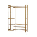 Clothes rack coat stand 8 shelves bamboo