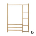 Clothes rack coat stand 8 shelves bamboo