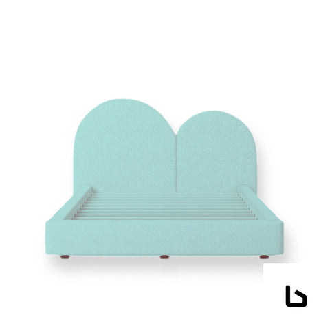 CLOUDI Orlando Bracken Boucle Fabric Curved Bed Frame