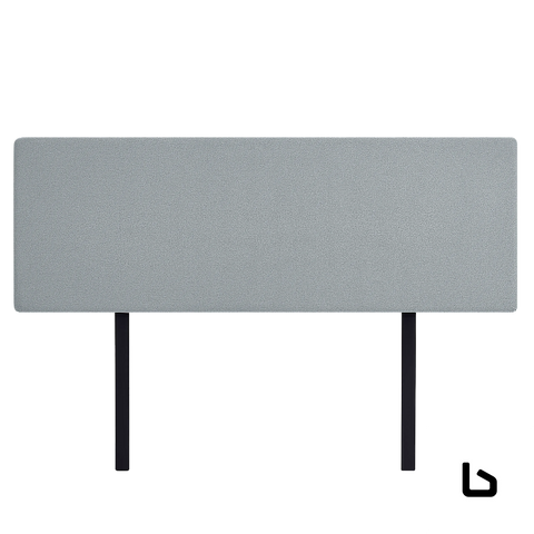 Linen Fabric King Bed Deluxe Headboard Bedhead - Stone Grey