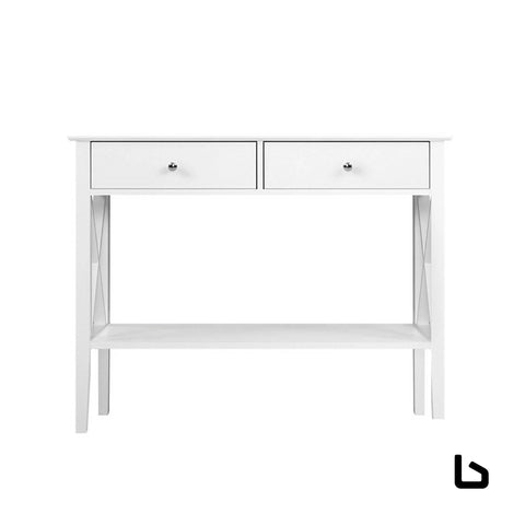 Console table 2 drawers 100cm white chole - furniture >