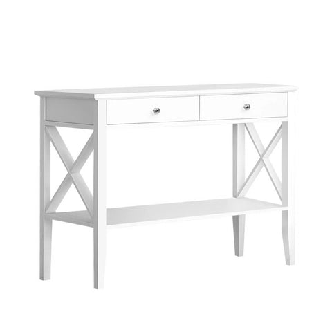 Console table 2 drawers 100cm white chole - furniture >
