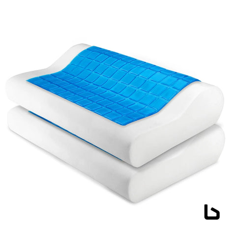 Cool gel top x 2 memory foam pillow - pillows