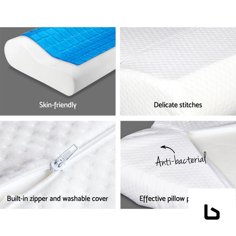 Cool gel top x 2 memory foam pillow - pillows