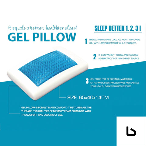 Cooling gel top curved or flat with cover pillow - pillows