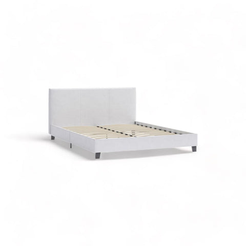 Cooper bed frame - king single / pu leather / white