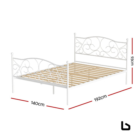 Bf bed frame metal base double size platform foundation