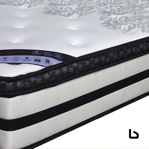 Double mattress euro top memory foam non-woven pocket spring