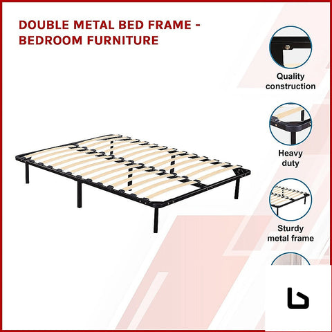 Double metal bed frame - bedroom furniture - frame