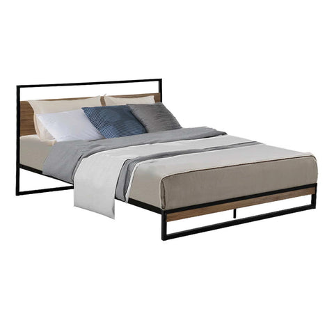 Double metal wooden bed frame - frame