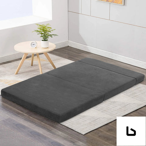Bedding foldable mattress folding foam bed mat double grey
