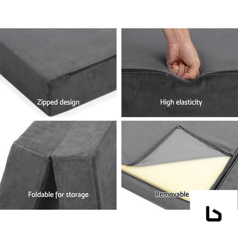 Bedding foldable mattress folding foam bed mat single grey
