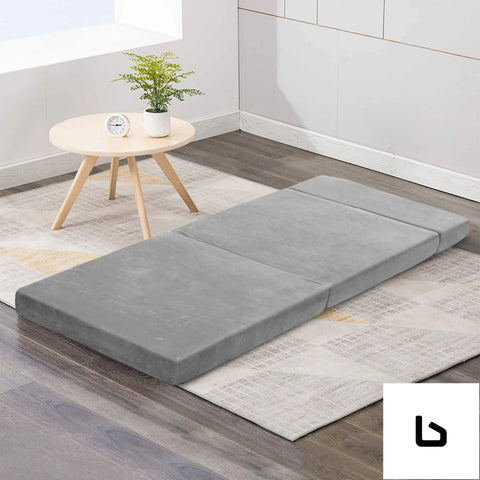 Bedding foldable mattress folding foam bed mat light grey