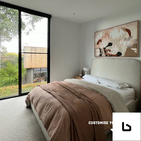 DUKE Ovis Boucle Fabric Bed Frame (Australian Made) BED